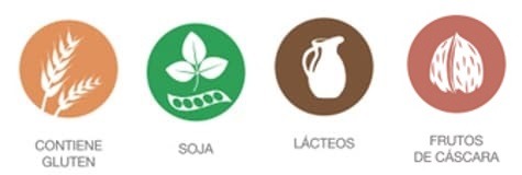 Gluten soja leche frutos cascara