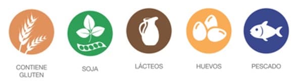 Gluten soja leche huevos pescado