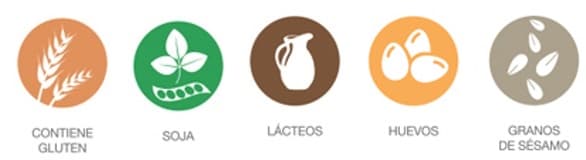 Gluten soja leche huevos sesamo