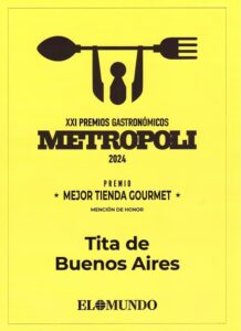 Tita Buenos Aires Premio Metropoli 2024 Diploma